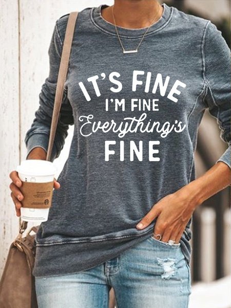 

I Am Fine Women's SweaterShirt, Grey, Hoodies & Sweatshirts