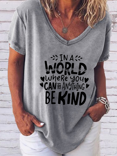 

Short Sleeve Letter Shirts & Tops, Gray, Winter Clearance