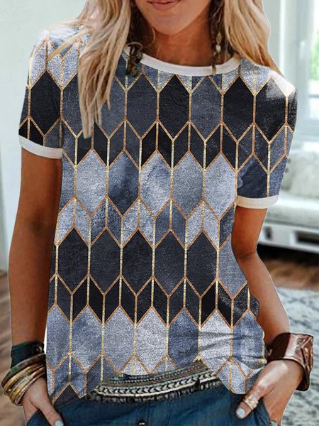 

Geometry Painting Print T-shirt, Gray, T-shirts