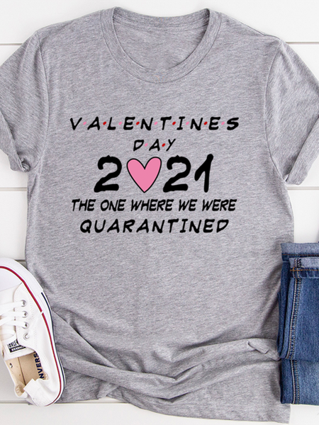 

Valentine's Day 2021 The One Where We Were Quarantined Tee, Gray, T-shirts