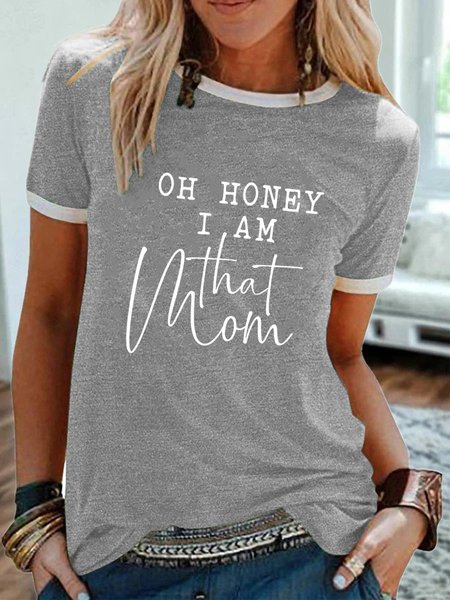 

Oh Honey, I Am That Mom Alphabet Graphic Tee, Gray, T-shirts
