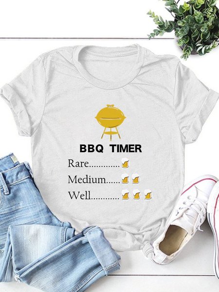 

Letter Simple Crew Neck Tee Shirts & Tops, White, Men's t-shirts