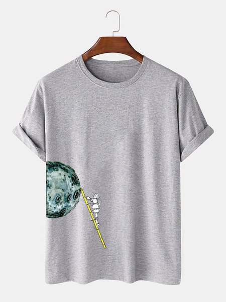 

Cotton Holiday Crew Neck Tee Shirts & Tops, Gray, Men's t-shirts