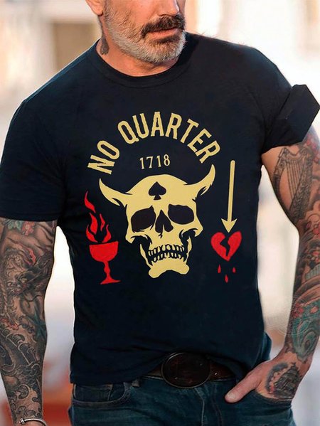 

Men's printed T-shirt, Black, T-shirts