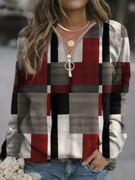 

Cotton Long Sleeve Casual Tops, Red, Hoodies & Sweatshirts