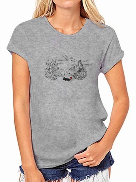 

Sloth Boop Valentine’s Day Girls T-shirt, Gray, T-shirts