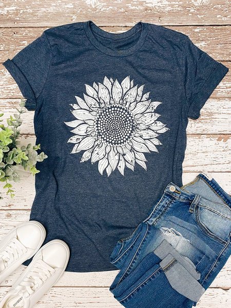 

Girasole fioritura Grafico T-Shirt, Blu marino, T-Shirts