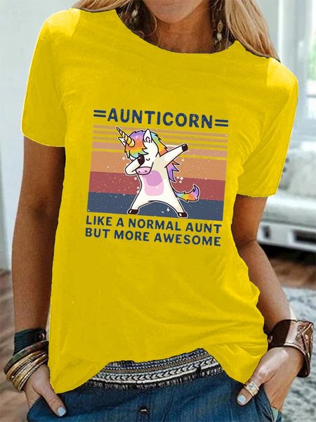Short Sleeve Cotton-Blend T-shirt, Yellow, T-Shirts