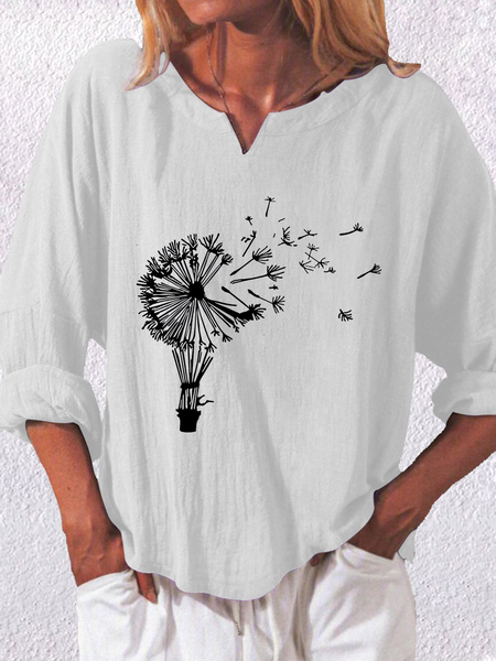 

Floral Floral-Print Boho Long Sleeve Shirts & Tops, White, Tops