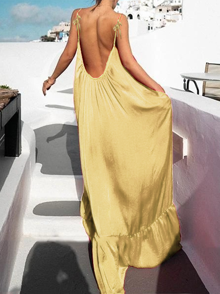 

A-line Abito, Giallo, Maxi Dresses