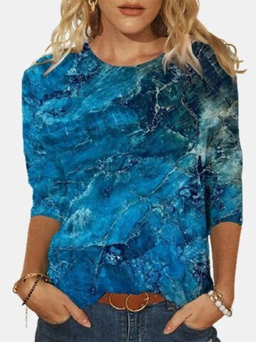 

T-shirt Stampare Girocollo Maniche Lunghe Casuale, Come immagine, T-Shirts