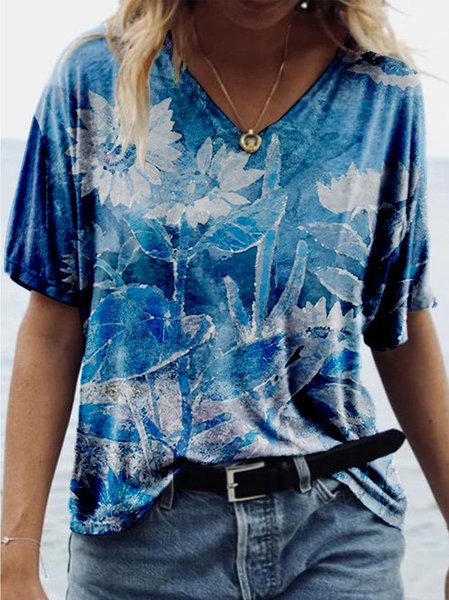 

Blue print women's T-shirt, Tops