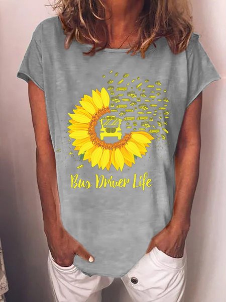 

Bue Driver Life Sunflower Women's T-Shirt, Grey, T-shirts