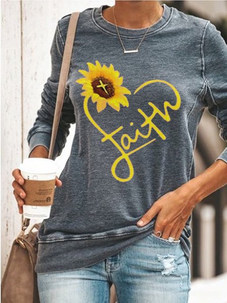 

Faith Sunflower Women's Sweatshirt, Grey, Hoodies&Sweatshirts