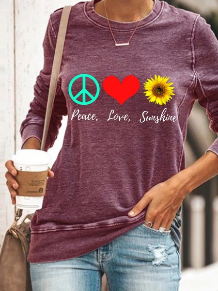 

Sunflower Printing Women's T-Shirt, Purple red, Hoodies&Sweatshirts