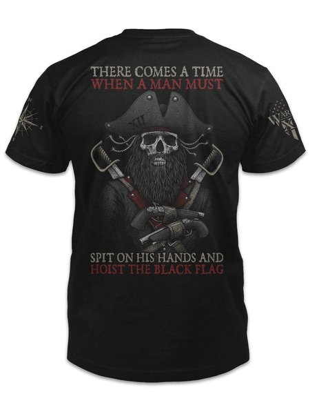 

Printed Casual Crew Neck T-shirt, Black, Men's t-shirts