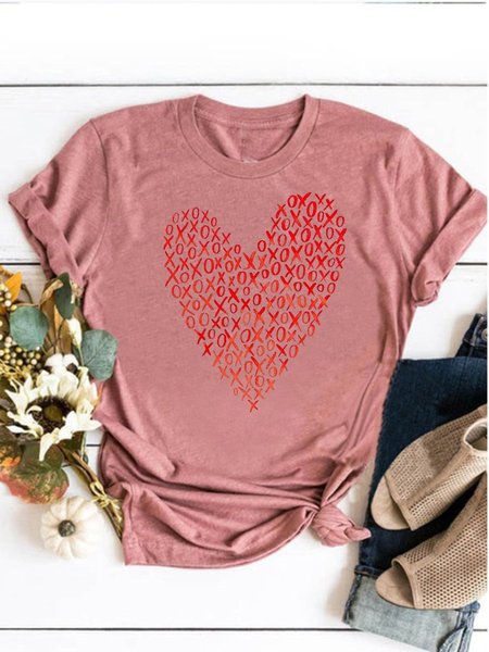 

Valentine's Day XOXO Heart Graphic Tee, Brick red, T-shirts