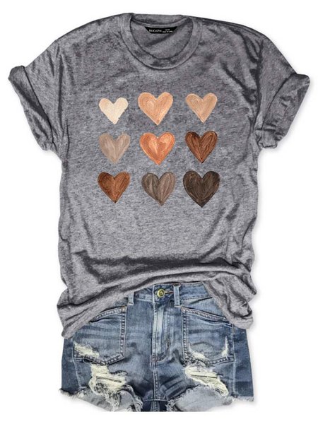 

Be Kind Heart Tee, Gray, T-shirts