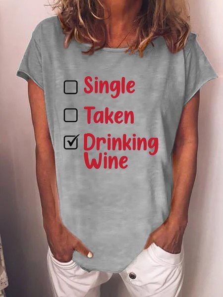 

Drinking Wine Women's T-Shirt, Grey, T-shirts