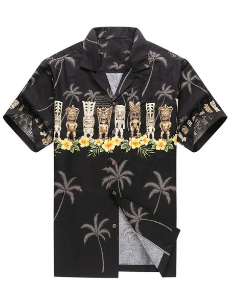 

Abstract Vintage Shirts, Black, Men's Floral shirt