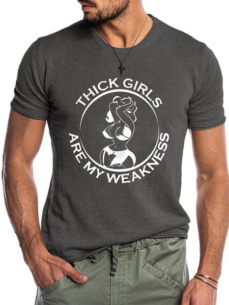 Thick Girls Are My Weakness Men's T-shirt, Deep gray, T-shirts