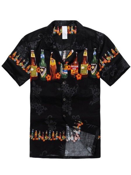 

Square Neck Casual Shirts, Black, Men's Floral shirt