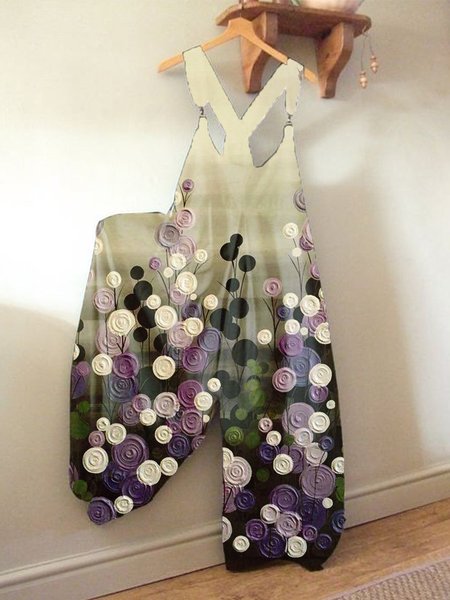 

Casual Floral One-Pieces, White, Auto-Clearance