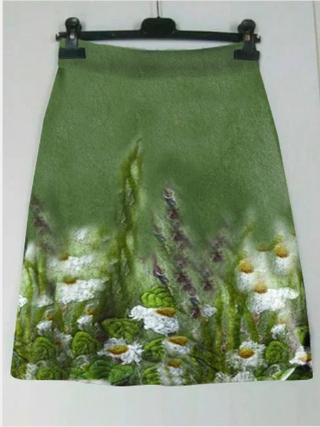 A-line Mini Gonna, Verde, Skirts