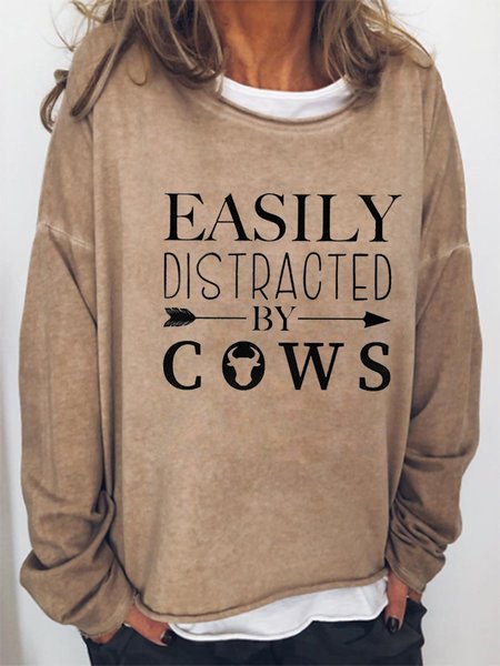 

Easily Distracted by Cows Sweatshirt, Light brown, Hoodies&Sweatshirts