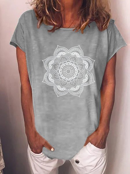 

Mandala Flower Shirt, Gray, T-shirts