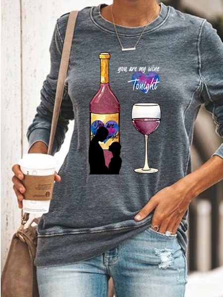

The Valentine Wine Women's Sweatshirt, Grey, Hoodies&Sweatshirts