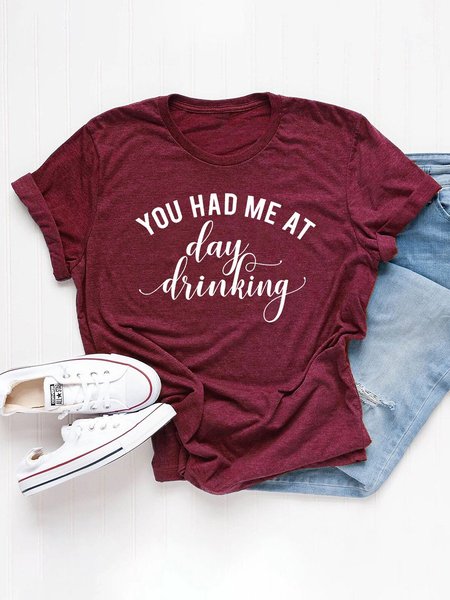 

You Had Me At Day Drinking Graphic Tee, Wine red, Tees & T-shirts