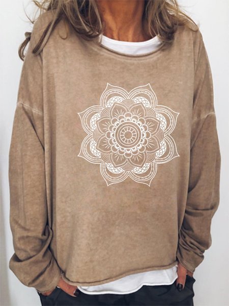 

Mandala Women's Long Sleeve Sweatshirts, Light brown, Hoodies&Sweatshirts