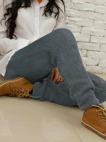 

Pantaloni Semplice & Di Base a Maglia, Blu grigio, Pants