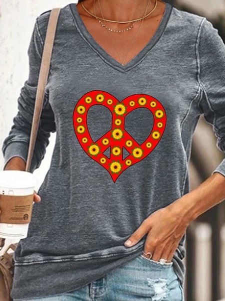

Sunflower Heart Women's Sweatshirt, Grey, Hoodies&Sweatshirts