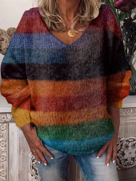 

a Righe Vintage Stampato Camicie & Top, Colore, Blouses & Shirts