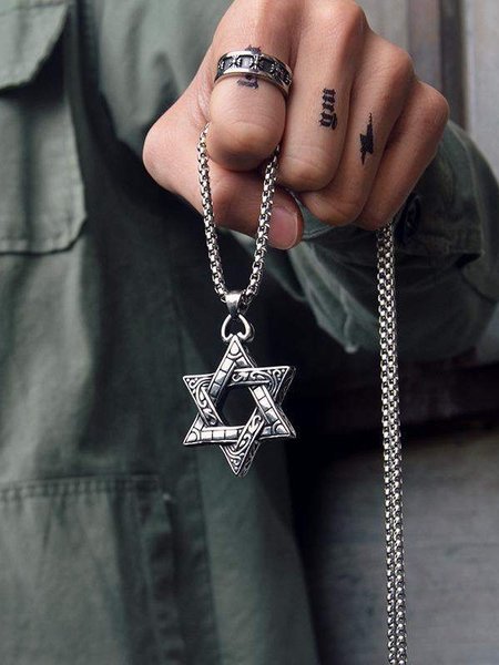 

Hexagram Cross Alloy Necklace, Star, Necklaces