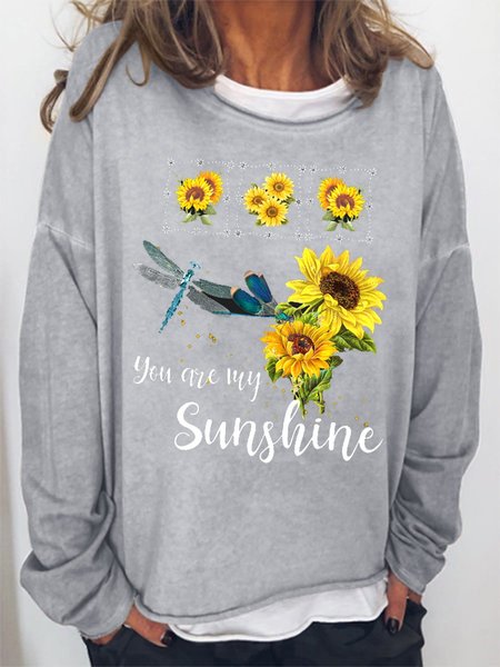 

Dragonfly Sunflower Women's Sweatshirt, Grey, Hoodies&Sweatshirts