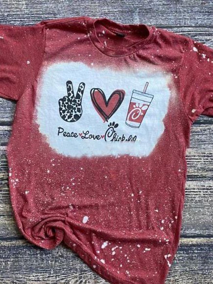 

Ombre/tie-Dye Cotton-Blend Shift Casual Shirts & Tops, Red, Printed T-shirts