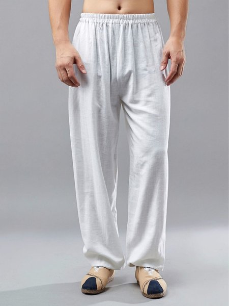 

Cotton-Blend Pants, White, Men's pants