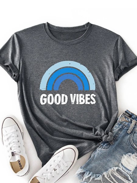 

Rainbow Good Vibes Women's T-Shirt, Grey, T-shirts
