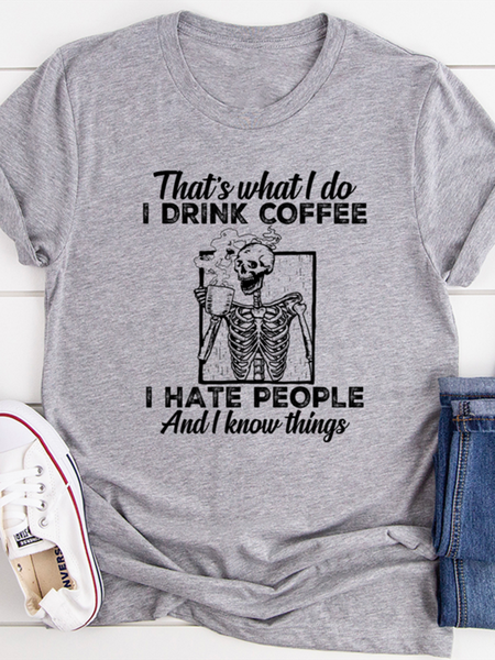 

That's What I Do I Drink Coffee Tee, Gray, T-shirts