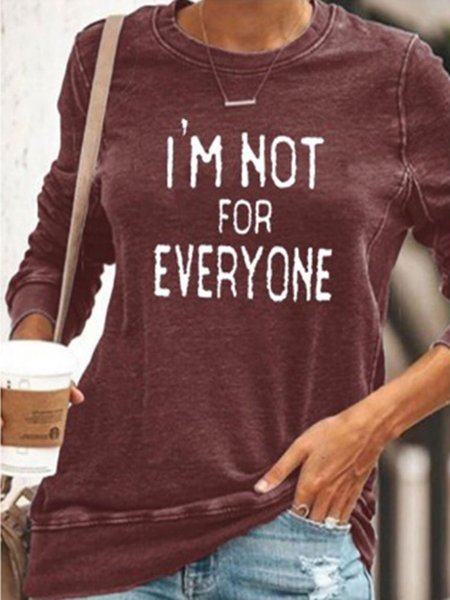 

Long Sleeve Letter Crew Neck Casual Shirts & Tops, Rust, Hoodies & Sweatshirts