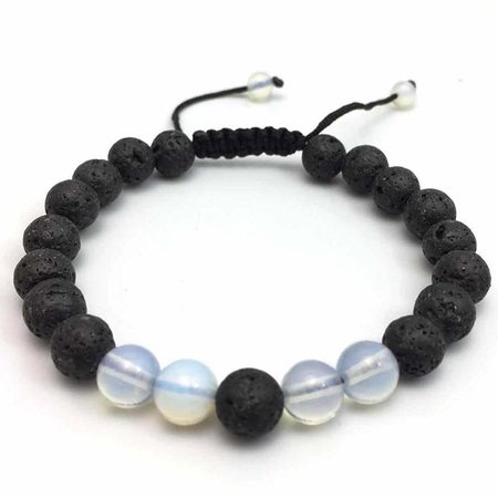 

Couple bead set volcanic stone white pine stone handmade energy yoga bracelet, Bracelets & Anklets