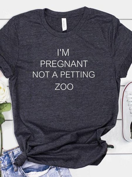 

I'm Pregnant Not a Petting Zoo Shirt, Gray, T-shirts
