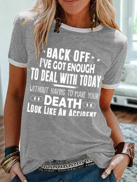 

Enough To Deal With Today Women's Short Sleeve Round Neck Tee, Gray, Tees & T-shirts