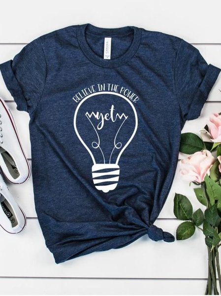 

Believe In The Power Of Yet Teacher Shirt, Blue, T-shirts