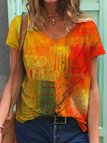 

Abstract Painting Print T-shirt, Yellow, T-Shirts