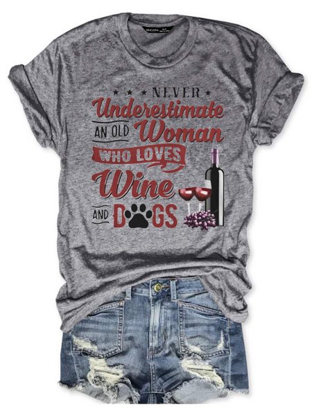 

Never Underestimate An Old Woman Tee, Gray, Tees & T-shirts