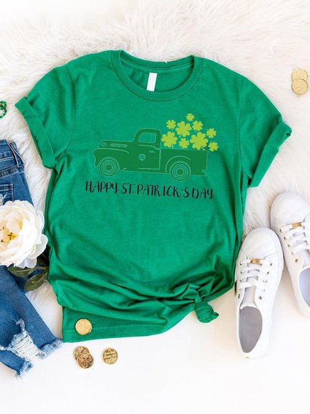 

St Patrick's Truck Happy St Patrick's Day Graphic Tee, Grass green, T-shirts